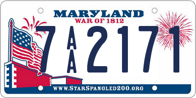 MD license plate 7AA2171