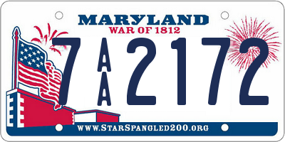 MD license plate 7AA2172