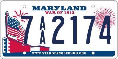 MD license plate 7AA2174