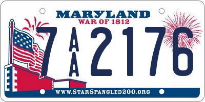 MD license plate 7AA2176