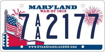 MD license plate 7AA2177