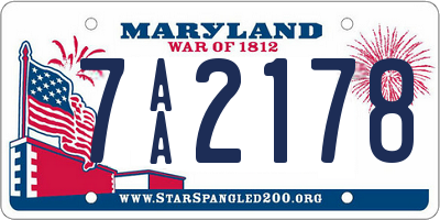 MD license plate 7AA2178