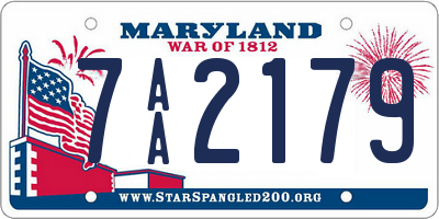 MD license plate 7AA2179