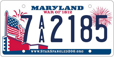 MD license plate 7AA2185