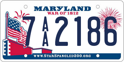 MD license plate 7AA2186