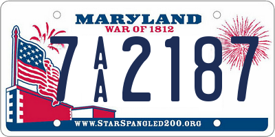 MD license plate 7AA2187