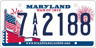 MD license plate 7AA2188