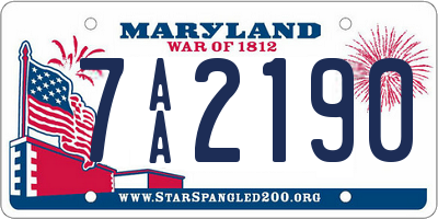 MD license plate 7AA2190