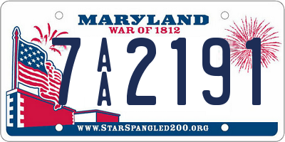 MD license plate 7AA2191