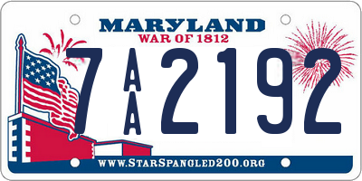 MD license plate 7AA2192