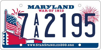 MD license plate 7AA2195