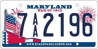 MD license plate 7AA2196