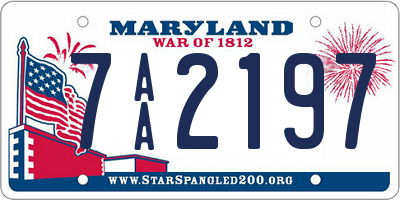 MD license plate 7AA2197