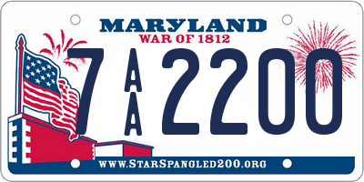 MD license plate 7AA2200