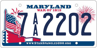 MD license plate 7AA2202