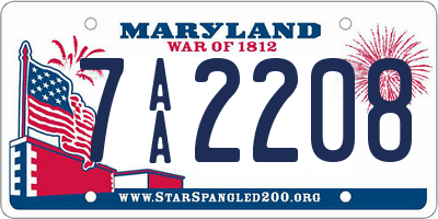 MD license plate 7AA2208