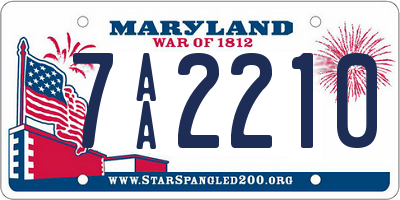 MD license plate 7AA2210