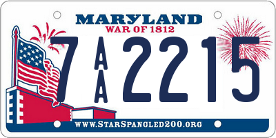 MD license plate 7AA2215