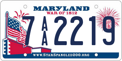 MD license plate 7AA2219