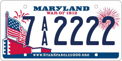 MD license plate 7AA2222