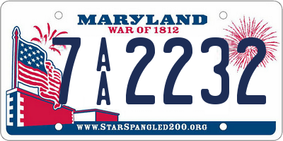 MD license plate 7AA2232