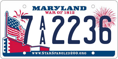 MD license plate 7AA2236