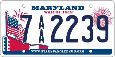 MD license plate 7AA2239