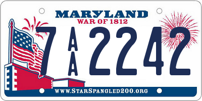 MD license plate 7AA2242