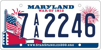 MD license plate 7AA2246