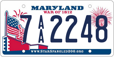 MD license plate 7AA2248