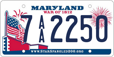 MD license plate 7AA2250