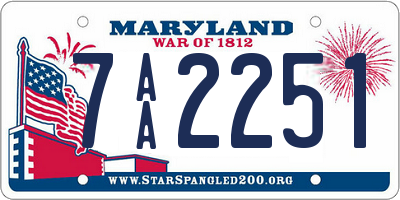 MD license plate 7AA2251