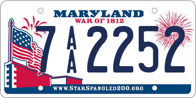 MD license plate 7AA2252