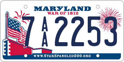 MD license plate 7AA2253