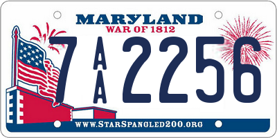 MD license plate 7AA2256