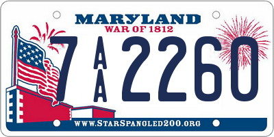 MD license plate 7AA2260