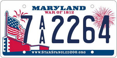 MD license plate 7AA2264