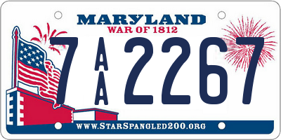 MD license plate 7AA2267