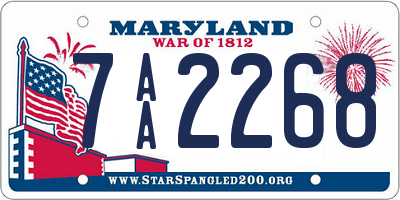 MD license plate 7AA2268