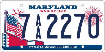 MD license plate 7AA2270