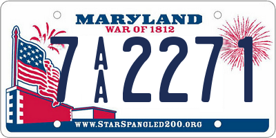 MD license plate 7AA2271