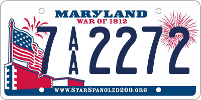 MD license plate 7AA2272