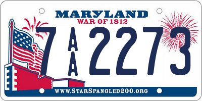 MD license plate 7AA2273