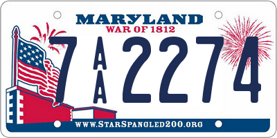 MD license plate 7AA2274