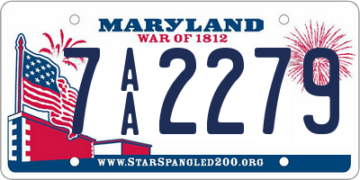 MD license plate 7AA2279