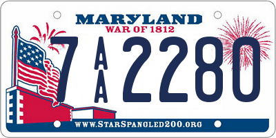 MD license plate 7AA2280