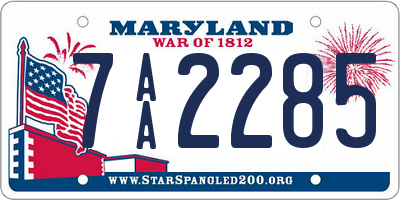 MD license plate 7AA2285