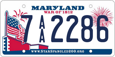 MD license plate 7AA2286