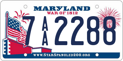 MD license plate 7AA2288