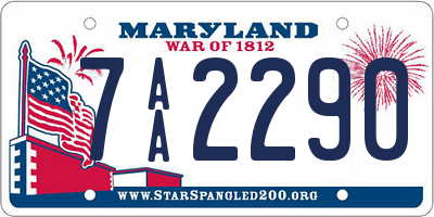 MD license plate 7AA2290